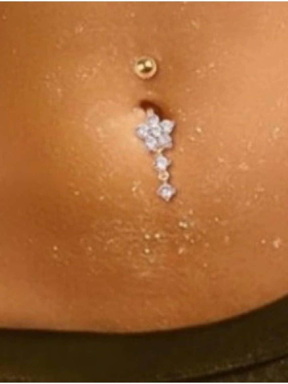 Gold Crystal Dangle Belly Button Rings – 8-Pack - Picture 2 of 7